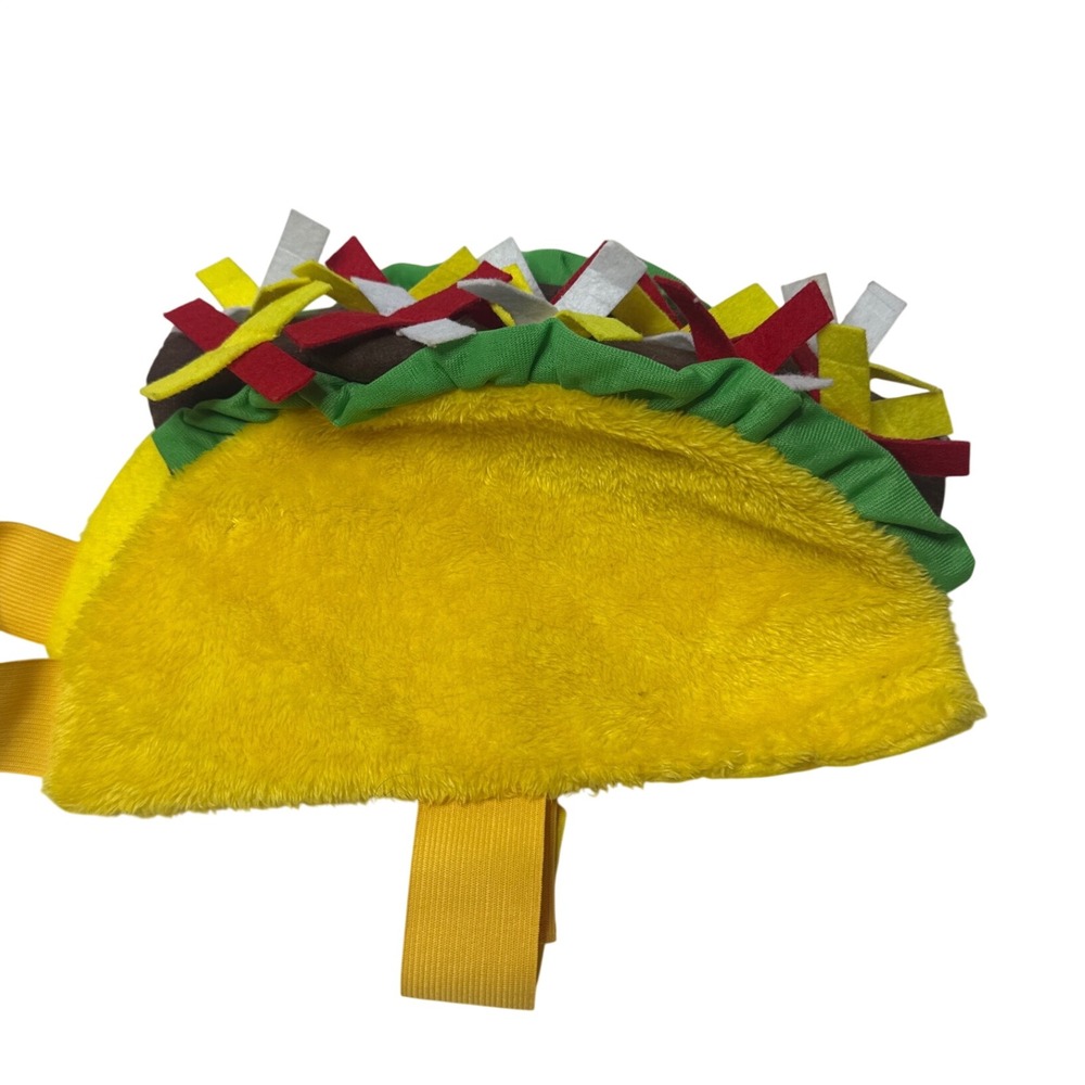 Yellow Plush Taco Pet Costume with Adjustable Straps Halloween Fun Outfit
